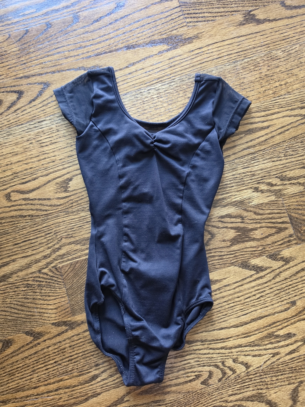 Girls Dance Black Short Sleeve One-Piece Leotard